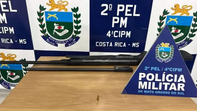 PM de Costa Rica prende jovem que estava embriagado e transitava em via pública com arma de fogo