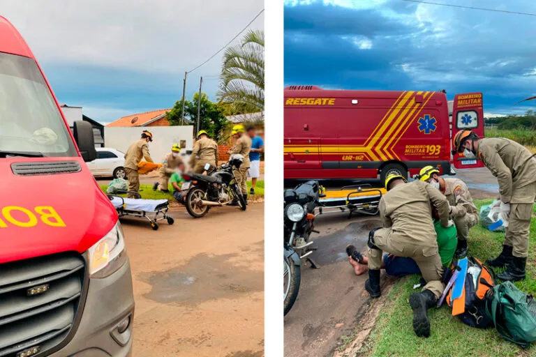 Homem com sinais de embriaguez colide motocicleta em carro neste sábado em Chapadão do Sul