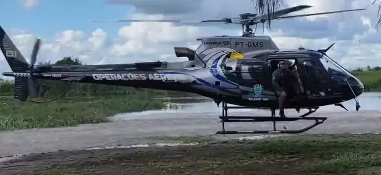 Com helicóptero e drones, polícia faz buscas por corpo de homem que morreu em ataque de onça no Pantanal