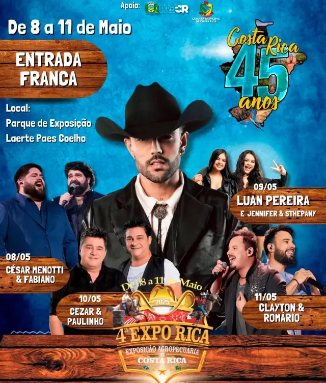 Começa na próxima quinta (08) a 4ª Expo Rica com atrações imperdíveis e entrada franca