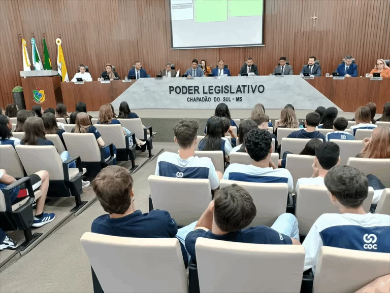 Alunos do colégio Mapper participam da sessão da Câmara
