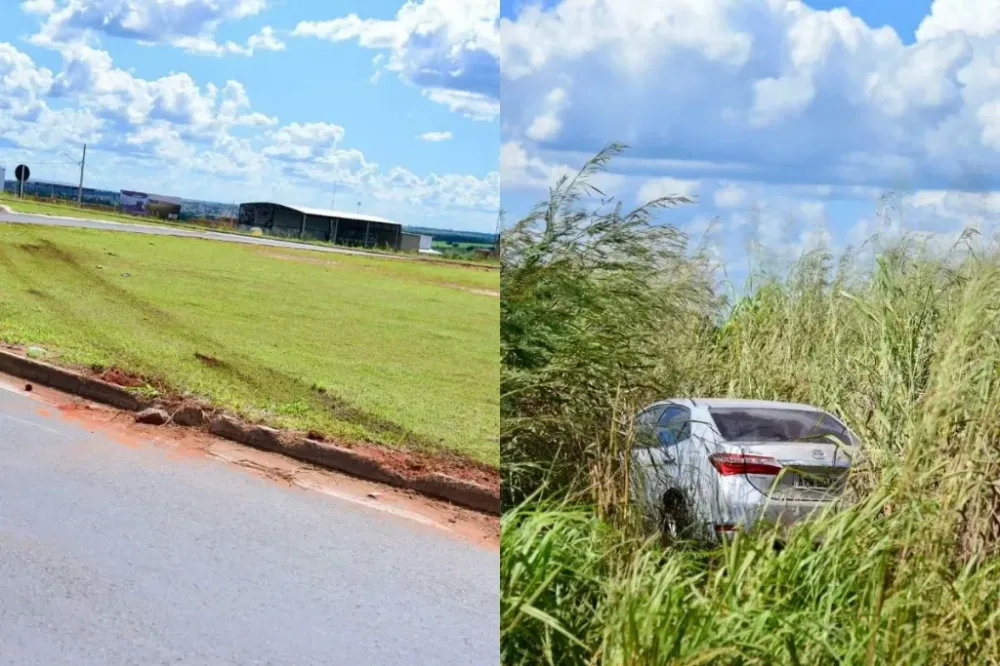 Veículo de Chapadão do Sul se envolve em acidente na rotatória de Costa Rica