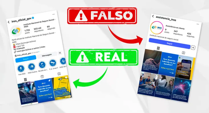 Perfil falso em rede social se passa pelo INSS e pode aplicar golpes em beneficiários