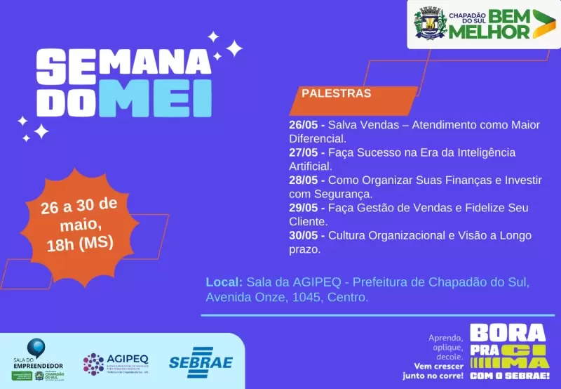 Vem aí a semana do MEI 2025 em Chapadão do Sul