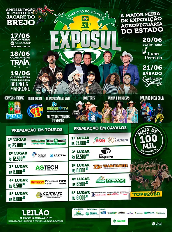 31ª Exposul – Divulgados valores dos ingressos individuais