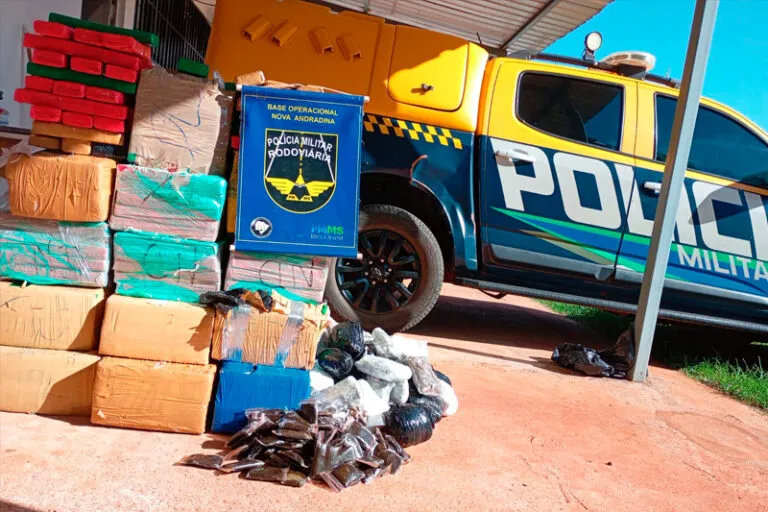Polícia Militar Rodoviária apreende mais de meia tonelada de drogas em Anaurilândia