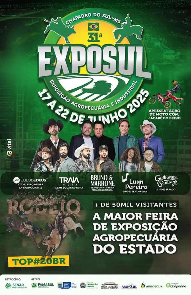 Faltam 20 dias para a 31ª Exposul, maior feira agropecuária da região