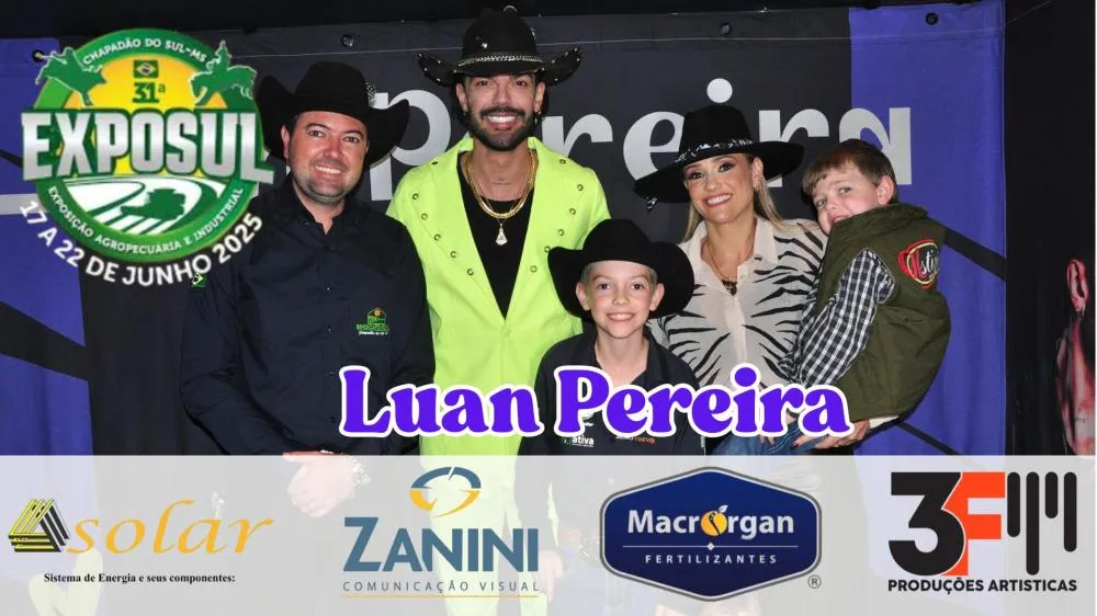Luan Pereira sacode a arena na sexta-feira da 31ª Exposul em Chapadão do Sul