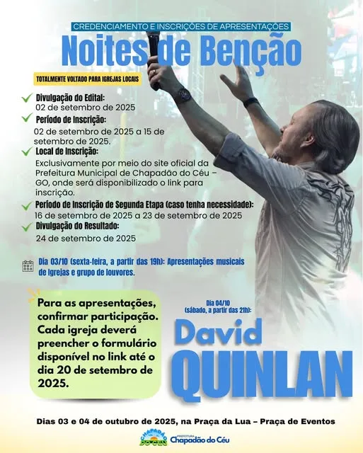 CREDENCIAMENTO E INSCRIÇÕES DE APRESENTAÇÕES – NOITES DE BENÇÃO