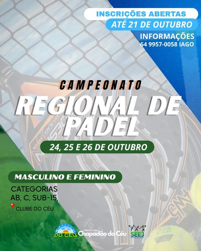 Vem aí o Campeonato Regional de Padel!
