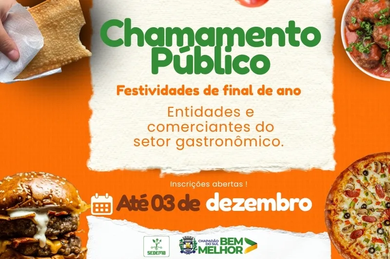 Festividades de final de ano: Prefeitura abre chamamento público para entidades e comerciantes do setor gastronômico