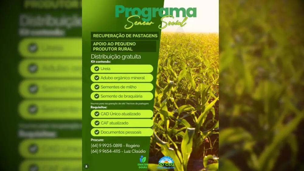Apoio ao agricultor familiar!