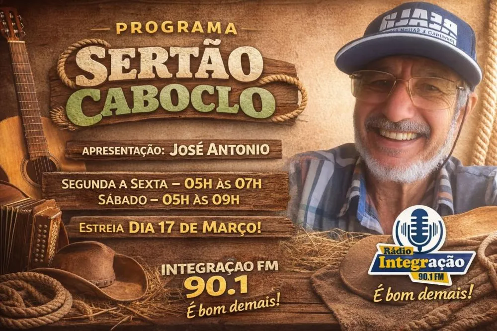 Sertão Caboclo, ele esta de volta na Rádio Integração FM 90.1