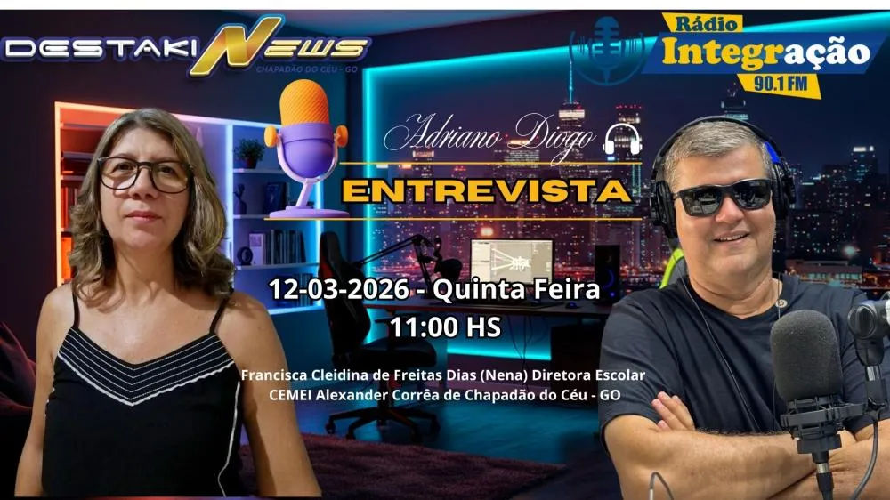 Diretora Francisca Cleidina de Freitas Dias participa do programa Adriano Diogo Entrevista no Jornal Destakinews
