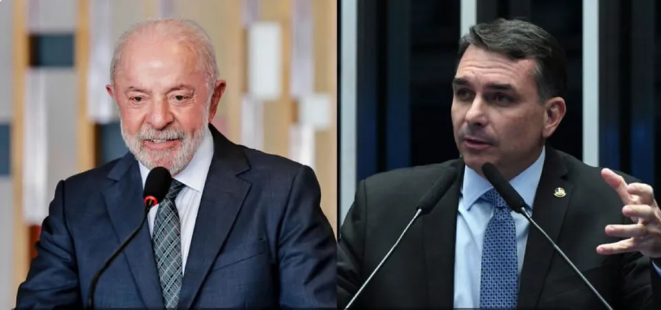 Flávio Bolsonaro encosta em Lula numericamente no 1° turno