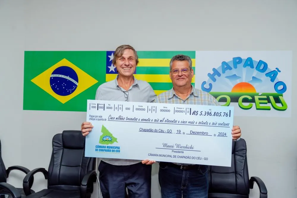 Câmara Municipal devolve maior duodécimo da história de Chapadão do Céu