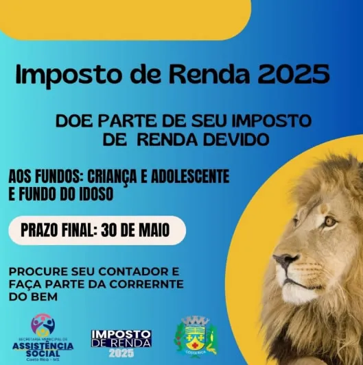 Participe da Campanha Imposto de Renda Solidário 2025 e ajude a transformar vidas em Costa Rica