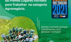 Prêmio Lugares Incríveis para Trabalhar: CerradinhoBio conquista segundo lugar na categoria Agronegócio